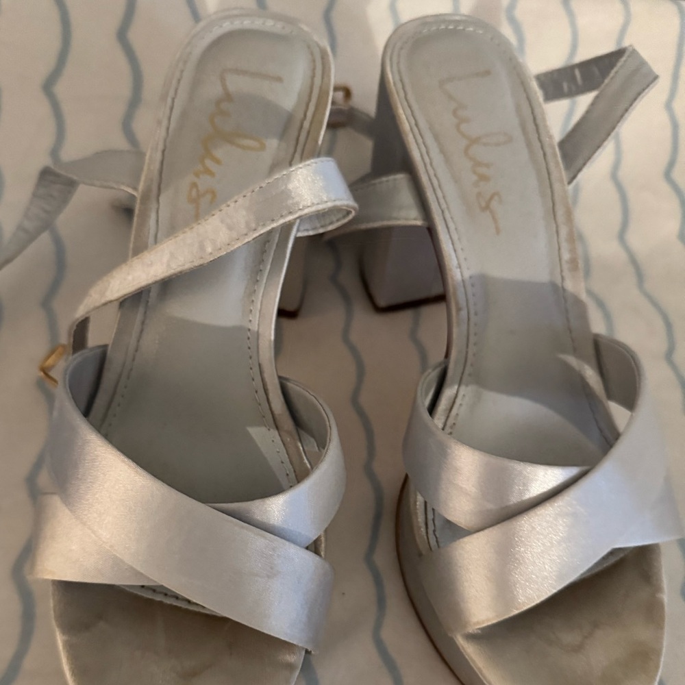 Lulus Selah blue ankle strap heels used
